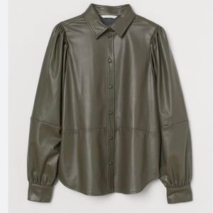 New H&M Faux Leather Top Size XS